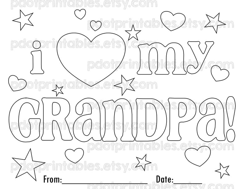 All About My Grandpa Father's Day Kids Questionnaire Coloring Sheets Instant Downloadable PDF Fill In The Blank Printable for Kids Grandpa image 4