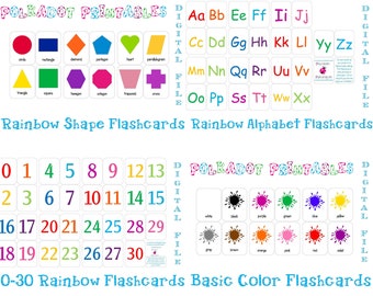 Printable Flashcards Combo Pack - Instant Download