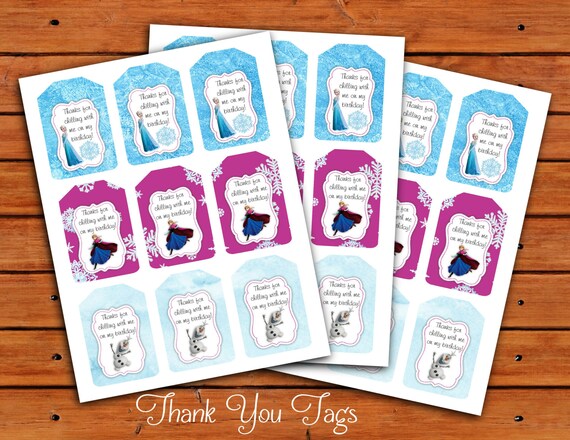 Frozen thank you labels