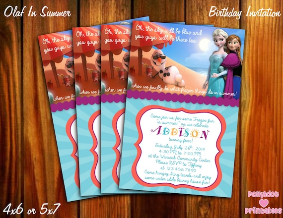Frozen Themed Invitation - 4x6 or 5X7 - Printable Digital File Il_570xn