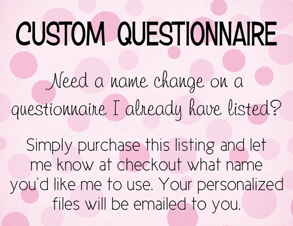 Custom Personalized Questionnaire - Fill In The Blank Printable for Kids - Mother's Day Father's Day Birthday Gift Il_570xn