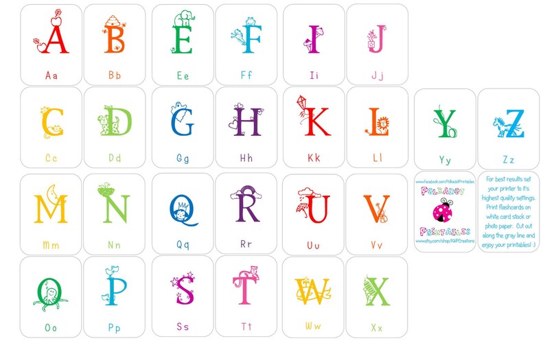 Alphabet Flashcards - Upper & Lowercase Instant Download PDF for Preschool Learning, Educational Printable Cards