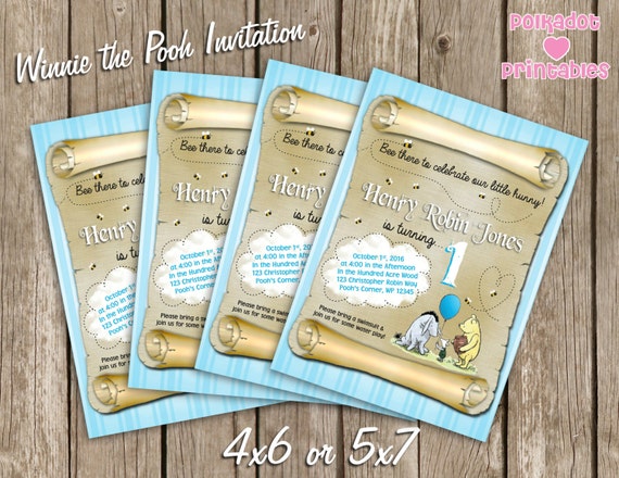 eeyore baby shower invitations