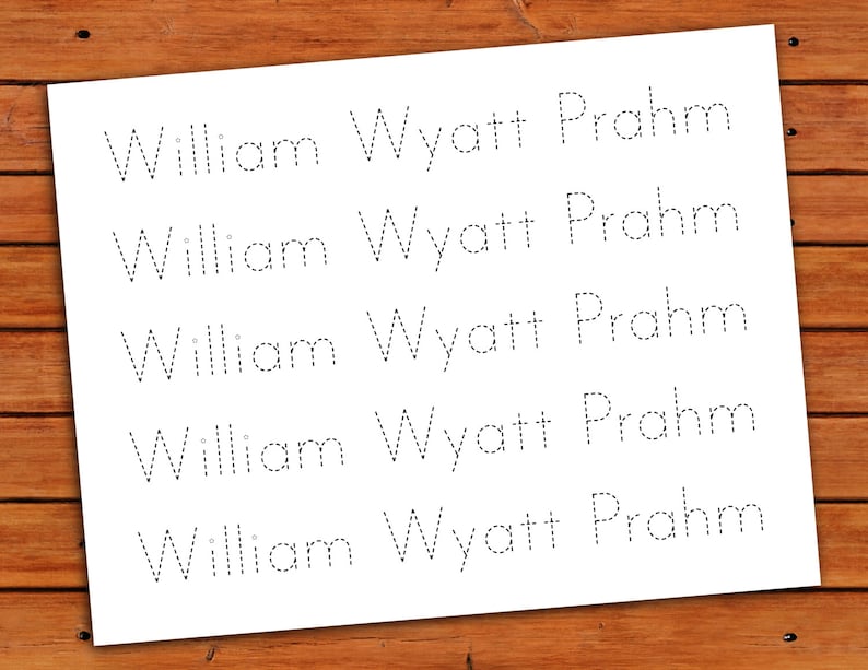 Personalized Print Name Trace Worksheet PDF Printable - Etsy