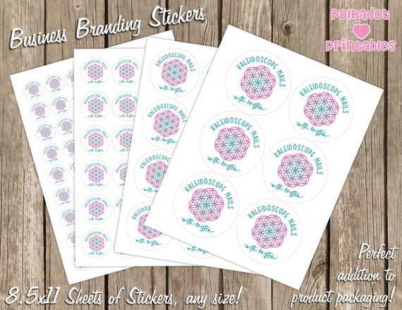 Business Branding Logo Stickers - Sold By The Sheet - 8.5x11" Full Sheets Of Stickers Any Size - Your Logo Here Color Street Small Business Il_570xn