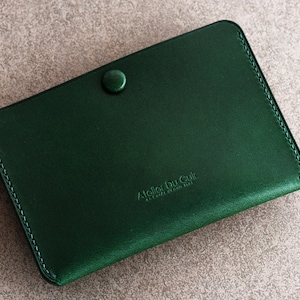 Porte-cartes "SNAP" Simplet Atelier Du Cuir Vert beurre