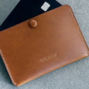 Porte-cartes/porte-cartes Simplet « SNAP » Buttero bordeaux clair par Atelier Du Cuir