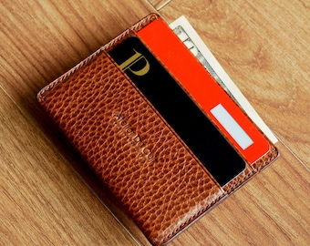 Atelier Du Cuir Dollaro Simplet wallet/sleeve/holder for card and money bill - simplet wallet light maroon