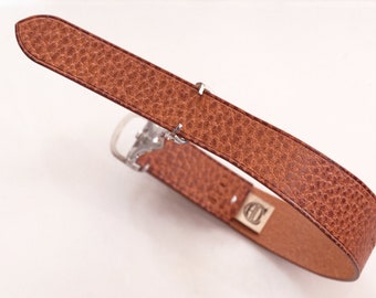 Leather vintage single pass "LOOP" watch band/strap From Atelier Du Cuir -100% handmade 20mm/21mm/22mm - dollaro light maroon