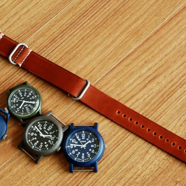 Atelier Du Cuir Leather double pass watch strap maroon color ( 18, 20, 22, 24&26mm Wide)