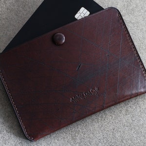 Porte-cartes/porte-cartes "SNAP" Simplet rouillé - écorce - Atelier Du Cuir