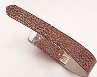 Leather vintage single pass "LOOP" watch band/strap From Atelier Du Cuir -100% handmade 20mm/21mm/22mm - dollaro taupe