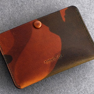 Atelier Du Cuir Simplet &quot;SNAP&quot;  card case/holder le&#39;camouflage V3 amber