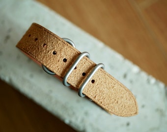 Leather single pass watch band/strap From Atelier Du Cuir -100% handmade 18,20,22,24&26mm - hand rough out -