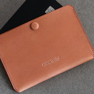 Tarjetero/cartera/cartera Simplet "SNAP" Buttero salmon de Atelier Du Cuir