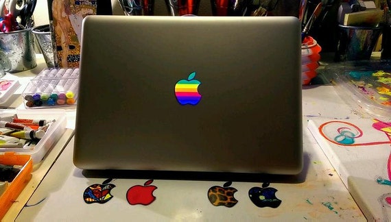 GLOWING Apple Decal Sticker Retro LED Logo From Etsy