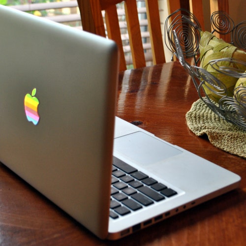 GLOWING Apple Macbook Decal Sticker Retro LED Logo Macbook Air - Etsy