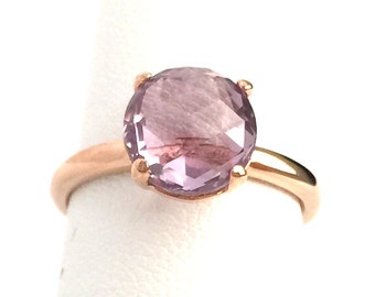 SALE Purple Amethyst Rose Gold Vermeil Ring, Purple Gemstones, Rose Gold Rings, Amethyst Ring, Stacking Ring