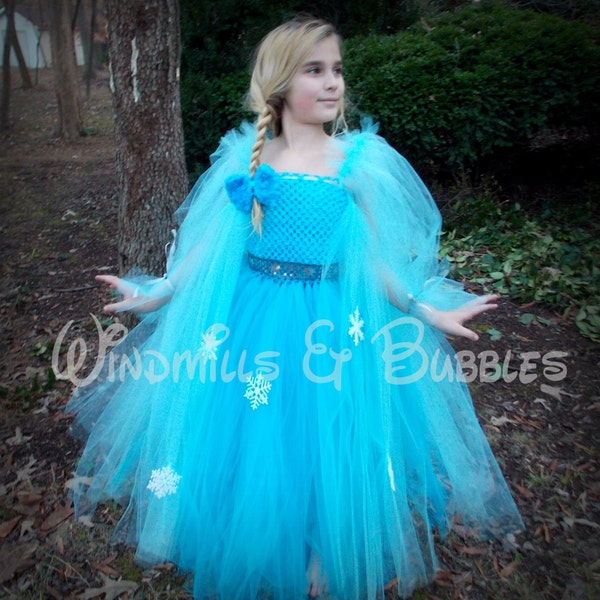 Elsa The Snow Queen inspired Tutu Dress AND matching hair bow