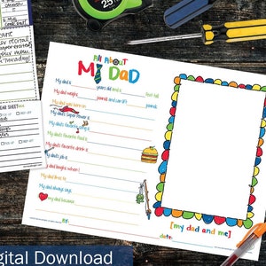 All About My Dad Printable Keepsake (Digital Download)