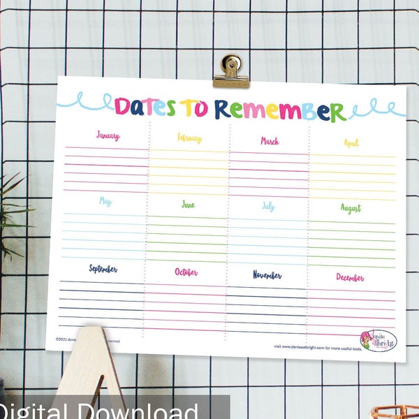 Dates to Remember Etsy