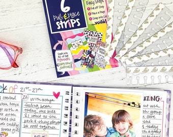 Pull & Place Adhesive Coil Strips | Snap-in, Add-on for DIY Added Pages to Your Reminder Binder® or Gratitude Finder®Journal (6-pack)