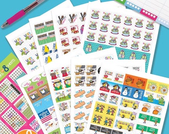 Busy Mom Planner Stickers: 432 Colorful Event Stickers