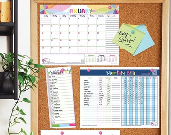 Printable 2024-25 Monthly View Calendar | Bonus Tools | Print-ready, Delivered Instantly