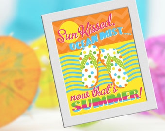 Summer Beach Home Wall Art| DIY Printable | 8x10 | For the Cabana, Patio, Pool Bar or Anywhere Sunny | Instant Download