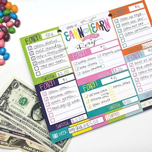 Earn & Learn™ Kids Money Management Chore Chart Pad | Dry Erase Savings Tracker