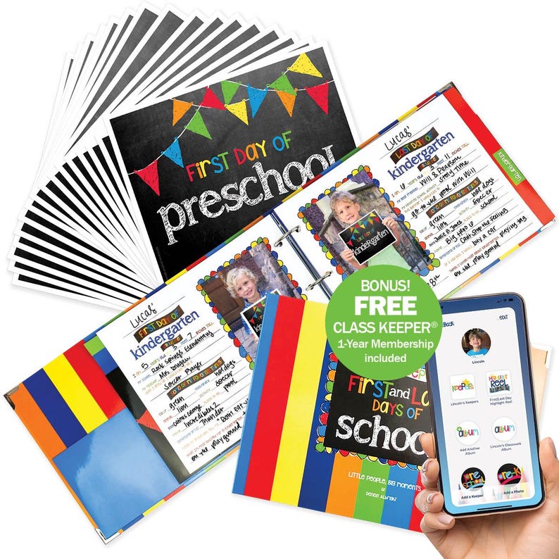 Class Keeper® School Memory Book, First & Last Day of School Signs, School Keepsake Bundle + App image 5