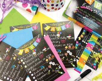 Humor Greeting Card Check-the-Box Style Set | 48-pc | 12 Cards-12 Gift Tags-24 Gift Stickers | Professionally Printed | Great Teacher Gift