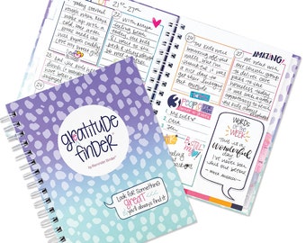 Gratitude Journal | 52 Week Daily Positive Thinking for Women & Girls with 165 Stickers | Self-Help Happiness | Gratitude Finder®