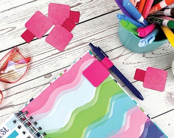 Attachable Elastic Pen Loop | Add-on Holder for Any Planner, Journal or Notebook | Magenta