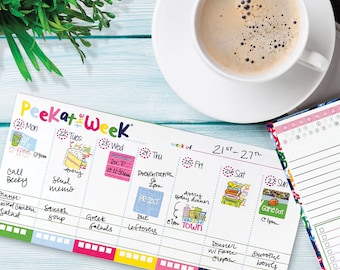 MINI Peek at the Week® Planner Pad with Daily Columns | 8.5"x4" | 55 Pages | Tear-off Lists, Daily To Dos | Great Online School Week Planner