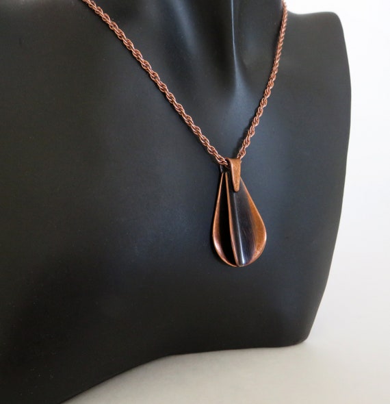 Otto Robert Bade (ORB) Signed Copper Pendant Neck… - image 2