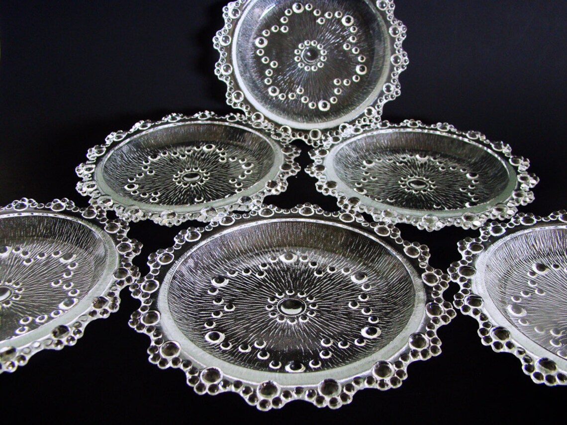 Vintage Boopie Glass Dessert Bowls & Saucers Japanese Aderia Etsy