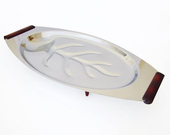 Mid Century Gourmates by Glo Hill Meat Tray, Bakelite Handles