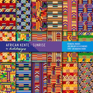 Pacchetto di carta digitale Kente. Pagine per scrapbooking, sfondi, fogli per scrapbooking, motivi, carta digitale africana, nativa, Kwanzaa, Juneteenth.