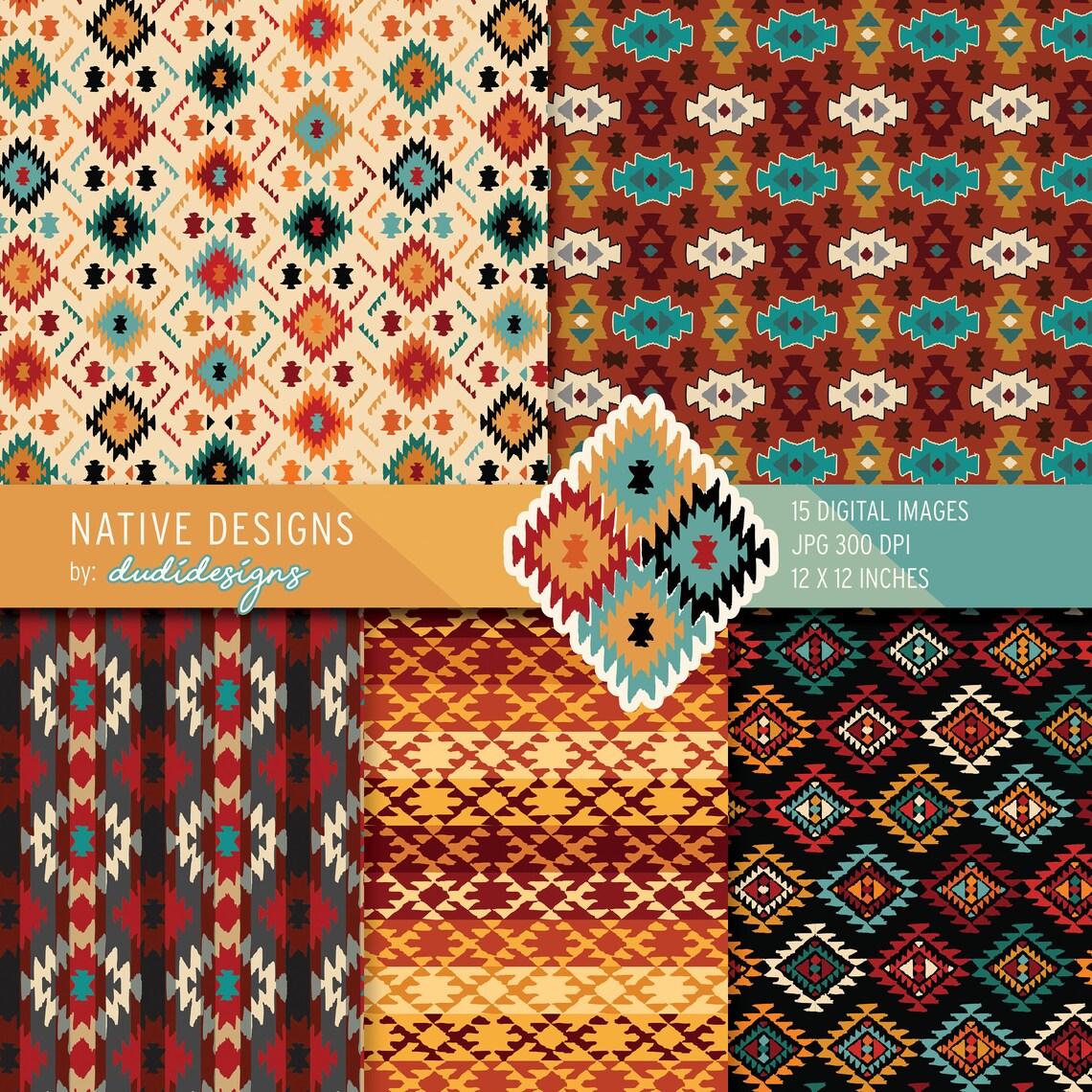 Native Digital Paper Pack Part 1. Scrapbooking Pages, Background ...