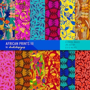 African Print Seamless Digital Paper Pack - Parte 3. Pagine di scrapbooking, sfondo, motivo Ankara ispirato, Native, Kwanzaa, Juneteenth