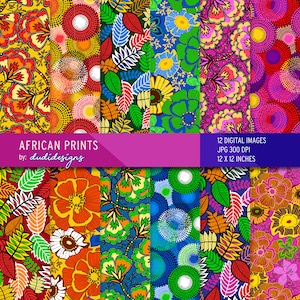 Pacchetto di carta digitale senza cuciture con stampa africana. Pagine di scrapbooking, sfondo, motivo Ankara, nativo, Kwanzaa, Juneteenth