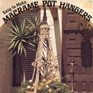Vintage Macrame Pot Hangers PDF Book • 1970s Macramé Plant Hanger • Easy Beginner Macramé Pattern Booklet • 70s Plant Holder • Book Download