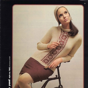 Riding Jumper • 1970s Fair Isle Women&#39;s Cardigan Pullover Sweater Knitting Pattern • Vintage Retro 70s Knitting Patterns • Digital PDF File