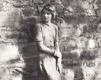 Vestido Linda • Vestido camisero de punto de los años 40 • Vestido con bolsillo grande • Patrón vintage de los años 40 • PDF digital de punto retro para mujer