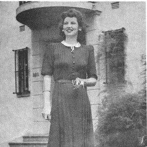 Afternoon Dress • Plus Size 1940s Knitting Knit Dress • 40s Sun-Glo SunGlo 75 Vintage Pattern • Retro Women's Digital PDF