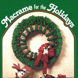 Macrame for the Holidays • 1970s Macrame Patterns Christmas Snowflake Pattern Book • 70s Xmas Tree Candy Cane Booklet Vintage Macramé PDF