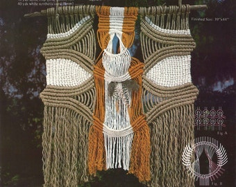 Pueblo Hanging • 1970s Macrame Room Divider Pattern Art Book • 70s Vintage Hanger Knotwork • Retro PDF