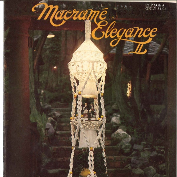 Macramé Elegance II • 1970s Macrame Learning Knots How To Instruction Pattern Book • 70s Vintage Pot Hanger Owl Owls Knotwork • Retro PDF