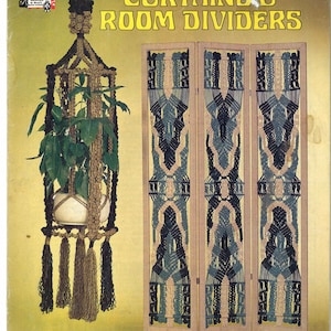 Macramé Curtains + Room Dividers  • 1970s Macrame Bead Beaded Pattern Book • 70s Vintage Owl Plant Pot Hanger Globe Hangers Knotwork • PDF